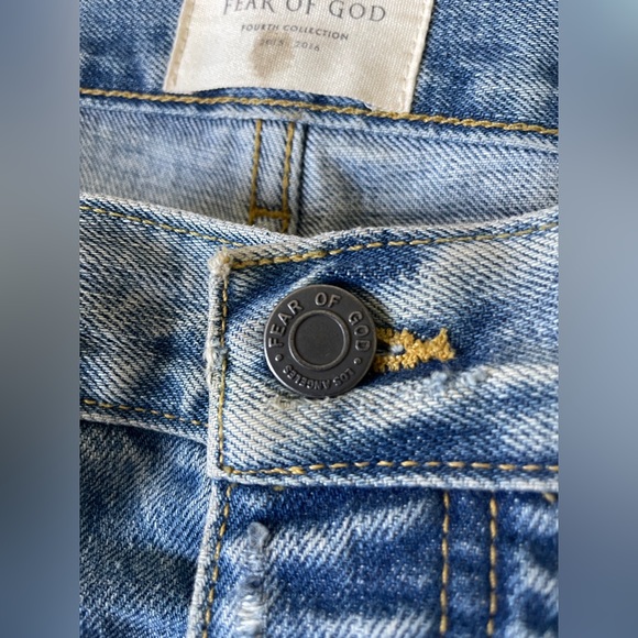 Fear of god 34W indigo blue selvedge denim jeans 4th collection 2015 2nd batch - Picture 12 of 15